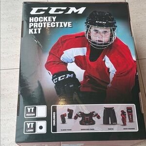 NEW 🆕 CCM Red and Black Full Hockey Gear Protection Set Youth Large